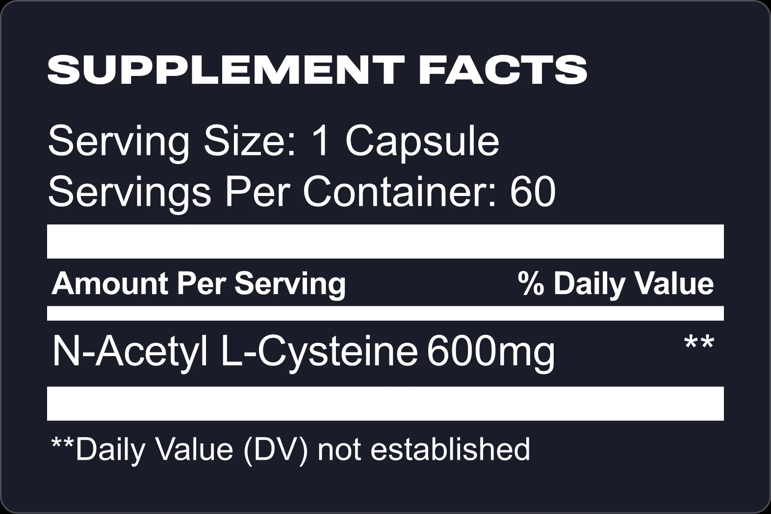 NAC 600 Supplement Facts