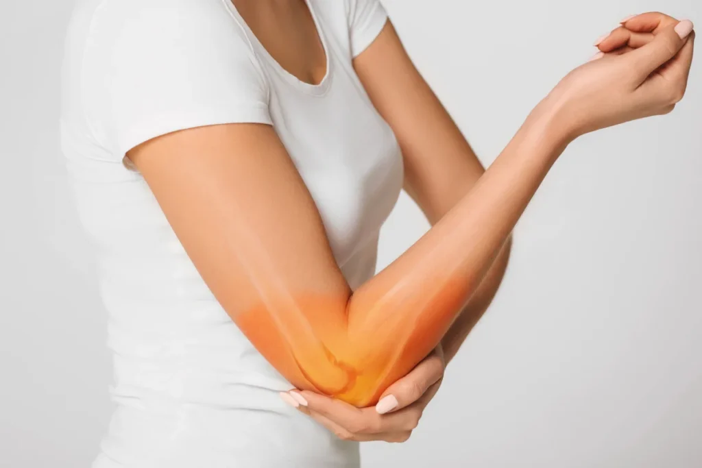 throbbing pain in left arm woman (1)